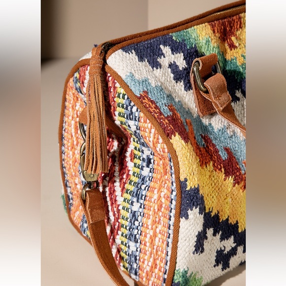 NWT! Ruggine Handmade Intricate Detail Suede Boston Bag crossbody - Picture 4 of 9